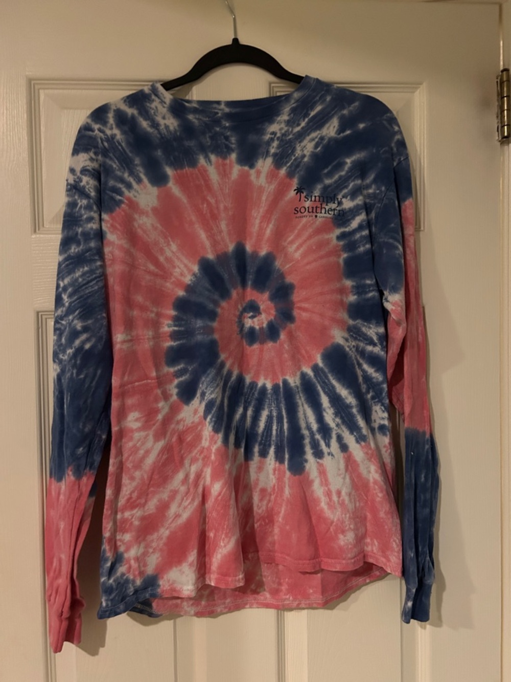 Simply Southern Blue & Pink Spiral Tie-Dye Long Sleeve Tee